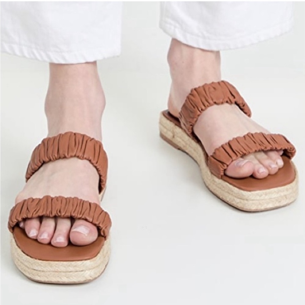Staud Tan Brown Maya Espadrille Sandals size 9